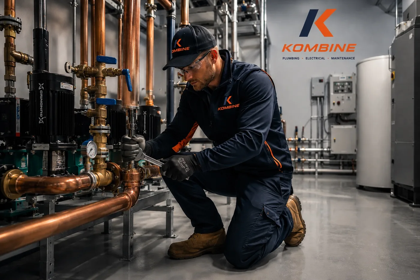 Commercial Plumber on Site
